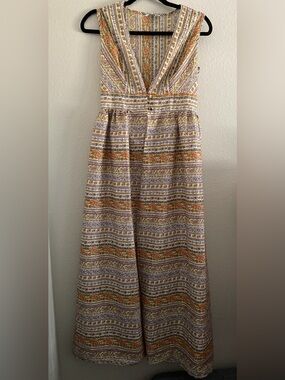 Vintage Berkleigh Juniors Vest Long Duster Paisley 70s Boho Hippie